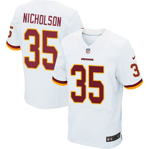 Men's Nike Washington Redskins #35 Montae Nicholson Elite White NFL Jersey