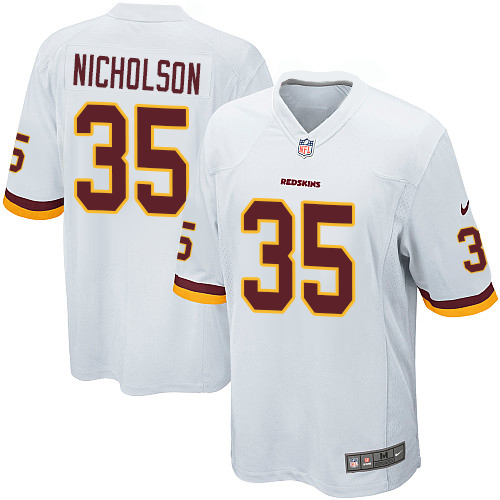 Men's Nike Washington Redskins #35 Montae Nicholson Game White NFL Jersey