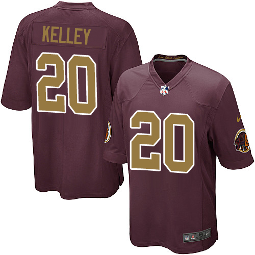 Men's Nike Washington Redskins #20 Rob Kelley Game Burgundy Red/Gold Number Alternate 80TH Anniversary NFL Jersey