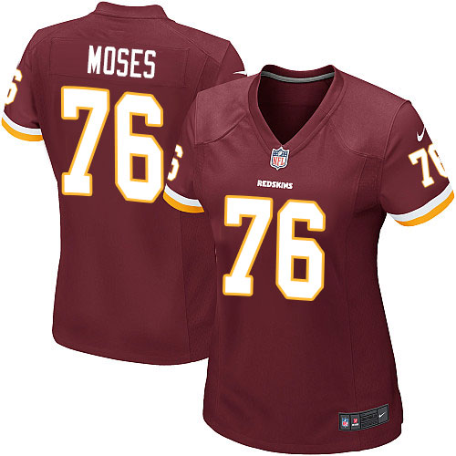 Women's Nike Washington Redskins #76 Morgan Moses Game Burgundy Red Team Color NFL Jersey