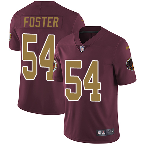 Youth Nike Washington Redskins #54 Mason Foster Burgundy Red/Gold Number Alternate 80TH Anniversary Vapor Untouchable Limited Player NFL Jersey
