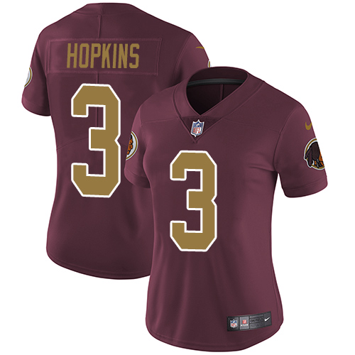 Women's Nike Washington Redskins #3 Dustin Hopkins Burgundy Red/Gold Number Alternate 80TH Anniversary Vapor Untouchable Elite Player NFL Jersey