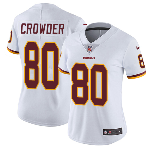 Women's Nike Washington Redskins #80 Jamison Crowder White Vapor Untouchable Limited Player NFL Jersey