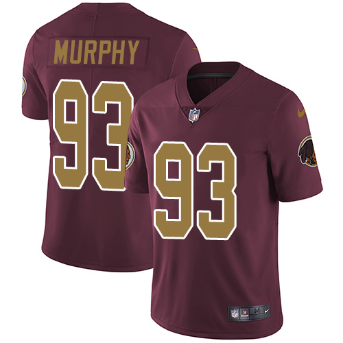 Youth Nike Washington Redskins #93 Trent Murphy Burgundy Red/Gold Number Alternate 80TH Anniversary Vapor Untouchable Elite Player NFL Jersey