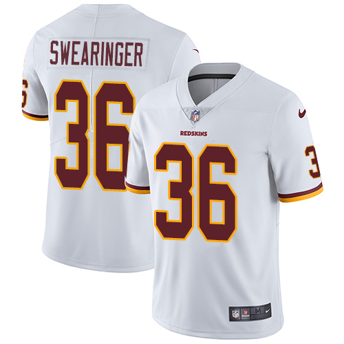 Youth Nike Washington Redskins #36 D.J. Swearinger White Vapor Untouchable Elite Player NFL Jersey