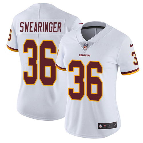 Women's Nike Washington Redskins #36 D.J. Swearinger White Vapor Untouchable Elite Player NFL Jersey
