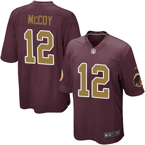 Men's Nike Washington Redskins #12 Colt McCoy Game Burgundy Red/Gold Number Alternate 80TH Anniversary NFL Jersey