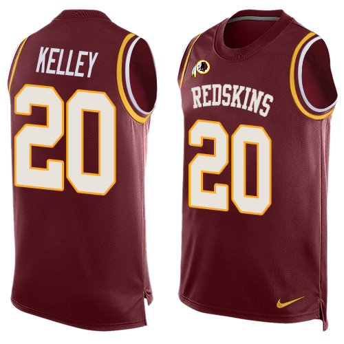 Men's Nike Washington Redskins #20 Rob Kelley Limited Red Player Name & Number Tank Top NFL Jersey