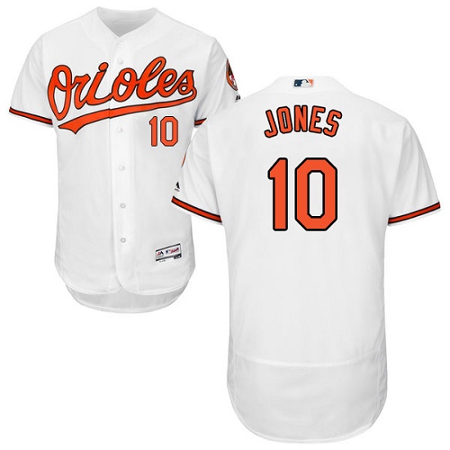 Men's Majestic Baltimore Orioles #10 Adam Jones Authentic White Home Cool Base MLB Jersey