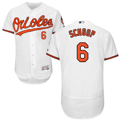 Men's Majestic Baltimore Orioles #6 Jonathan Schoop Authentic White Home Cool Base MLB Jersey