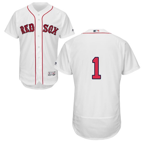 Men's Majestic Boston Red Sox #1 Bobby Doerr Authentic White Home Cool Base MLB Jersey