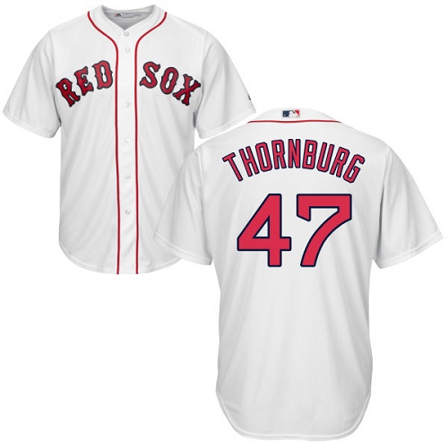 Youth Majestic Boston Red Sox #47 Tyler Thornburg Authentic White Home Cool Base MLB Jersey