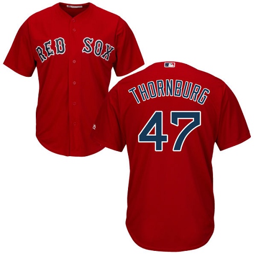 Youth Majestic Boston Red Sox #47 Tyler Thornburg Replica Red Alternate Home Cool Base MLB Jersey