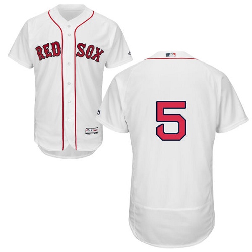 Men's Majestic Boston Red Sox #5 Nomar Garciaparra Authentic White Home Cool Base MLB Jersey