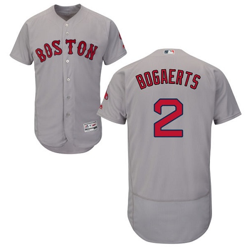 Men's Majestic Boston Red Sox #2 Xander Bogaerts Grey Flexbase Authentic Collection MLB Jersey