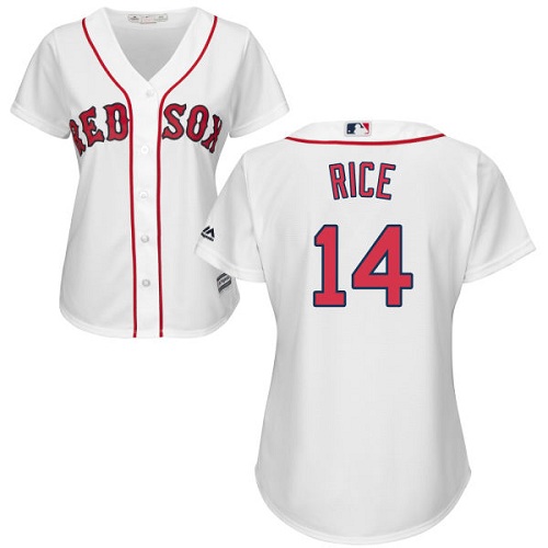 Women's Majestic Boston Red Sox #14 Jim Rice Authentic White Home MLB Jersey