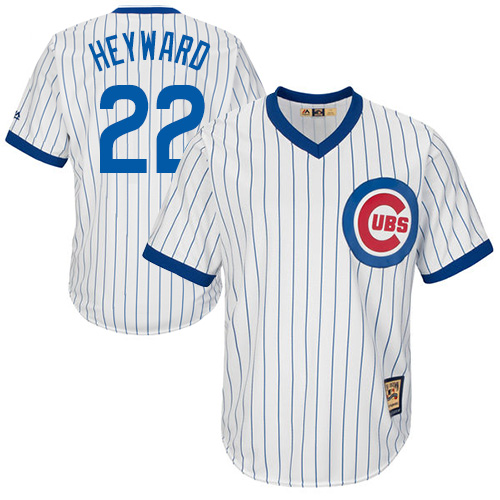 Men's Majestic Chicago Cubs #22 Jason Heyward Authentic White Home Cooperstown MLB Jersey