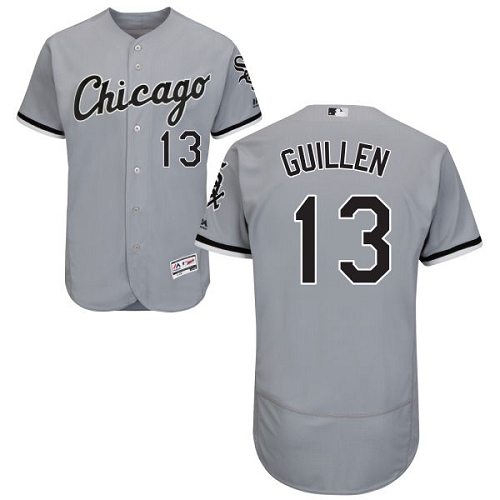 Men's Majestic Chicago White Sox #13 Ozzie Guillen Authentic Grey Road Cool Base MLB Jersey
