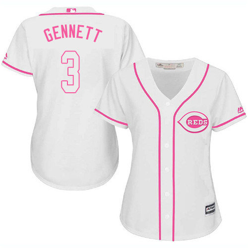 Women's Majestic Cincinnati Reds #4 Scooter Gennett Replica White Fashion Cool Base MLB Jersey