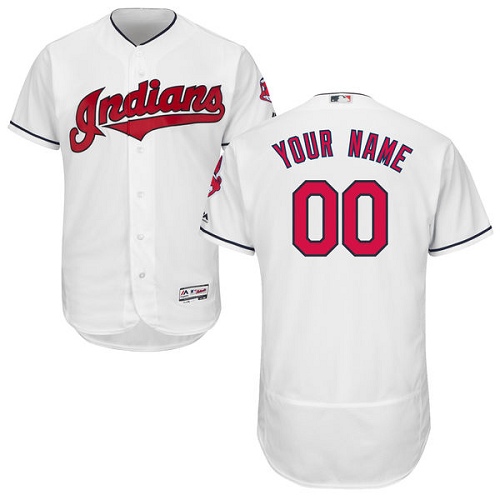 Men's Majestic Cleveland Indians Customized Authentic White Home Cool Base MLB Jersey