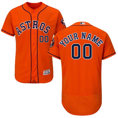 Men's Majestic Houston Astros Customized Authentic Orange Alternate Cool Base MLB Jersey