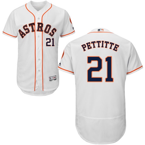 Men's Majestic Houston Astros #21 Andy Pettitte Authentic White Home Cool Base MLB Jersey