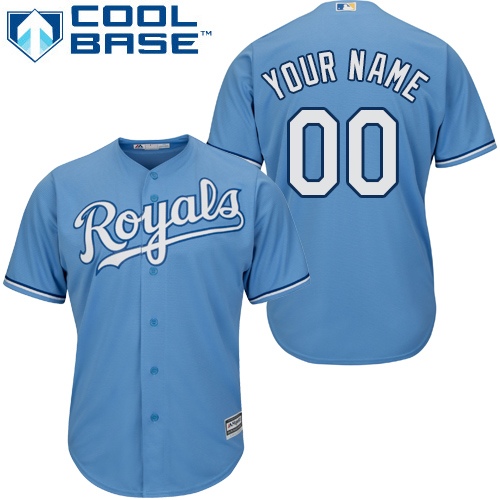 Youth Majestic Kansas City Royals Customized Authentic Light Blue Alternate 1 Cool Base MLB Jersey