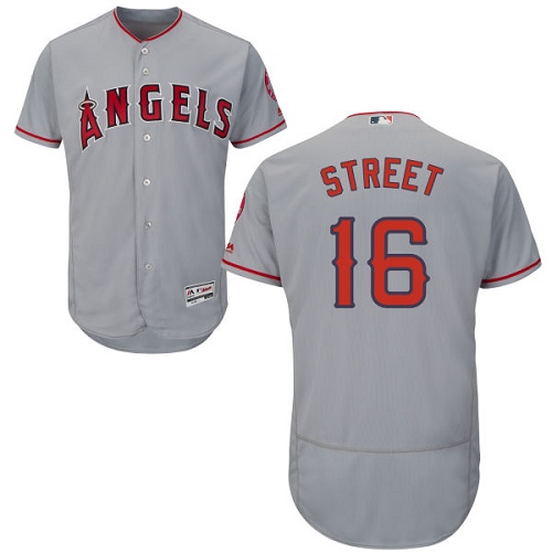 Men's Majestic Los Angeles Angels of Anaheim #16 Huston Street Authentic Grey Road Cool Base MLB Jersey