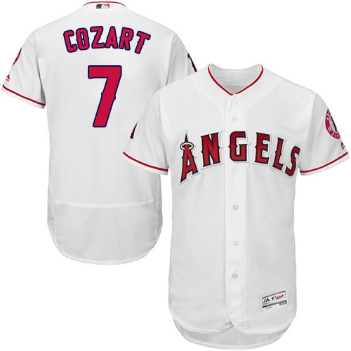 Youth Majestic Los Angeles Angels of Anaheim #7 Cliff Pennington Authentic White Home Cool Base MLB Jersey
