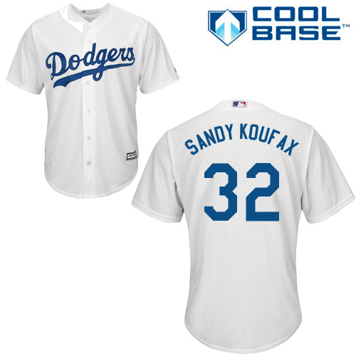 Men's Majestic Los Angeles Dodgers #32 Sandy Koufax Replica White Home Cool Base MLB Jersey