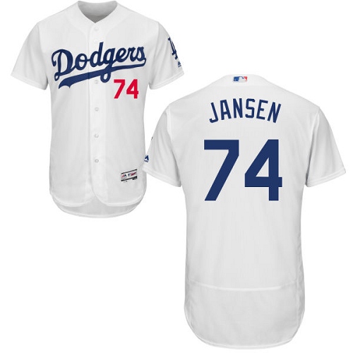 Men's Majestic Los Angeles Dodgers #74 Kenley Jansen Authentic White Home Cool Base MLB Jersey