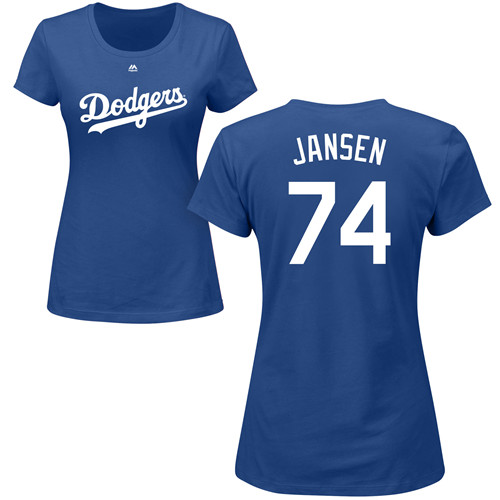 Women's Majestic Los Angeles Dodgers #74 Kenley Jansen Replica White Home Cool Base MLB Jersey