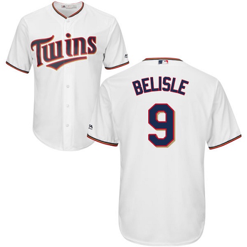 Men's Majestic Minnesota Twins #9 Matt Belisle Replica White Home Cool Base MLB Jersey