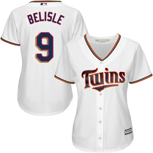 Women's Majestic Minnesota Twins #9 Matt Belisle Authentic White Home Cool Base MLB Jersey