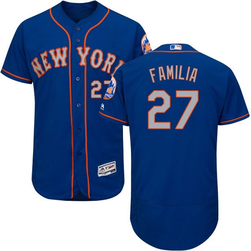 Men's Majestic New York Mets #27 Jeurys Familia Royal/Gray Flexbase Authentic Collection MLB Jersey