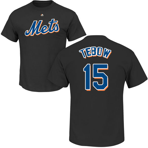 Youth Majestic New York Mets #15 Tim Tebow Replica Grey Road Cool Base MLB Jersey