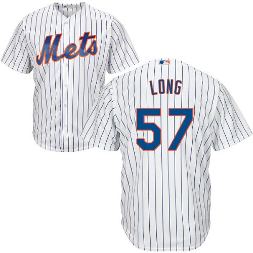 Youth Majestic New York Mets #57 Kevin Long Replica White Home Cool Base MLB Jersey