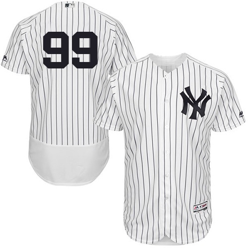 Men's Majestic New York Yankees #99 Aaron Judge White/Navy Flexbase Authentic Collection MLB Jersey