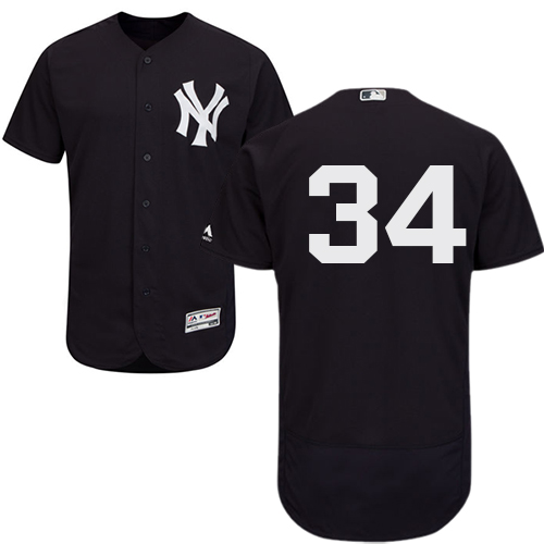 Men's Majestic New York Yankees #34 Jamie Garcia Navy Blue Flexbase Authentic Collection MLB Jersey