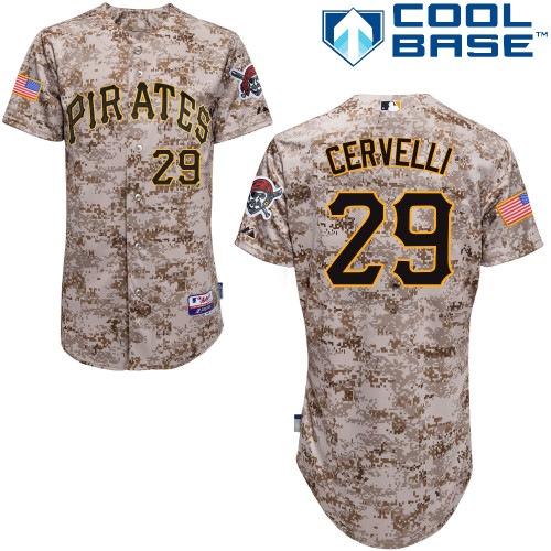 Youth Majestic Pittsburgh Pirates #29 Francisco Cervelli Authentic Camo Alternate Cool Base MLB Jersey