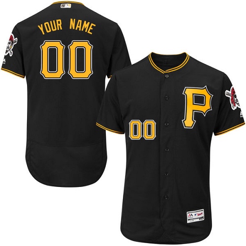 Men's Majestic Pittsburgh Pirates Customized Black Flexbase Authentic Collection MLB Jersey