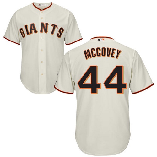 Men's Majestic San Francisco Giants #44 Willie McCovey Replica Cream Home Cool Base MLB Jersey