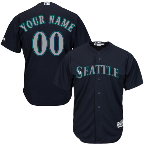 Youth Majestic Seattle Mariners Customized Authentic Navy Blue Alternate 2 Cool Base MLB Jersey