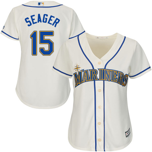 Women's Majestic Seattle Mariners #15 Kyle Seager Replica Cream Alternate Cool Base MLB Jersey