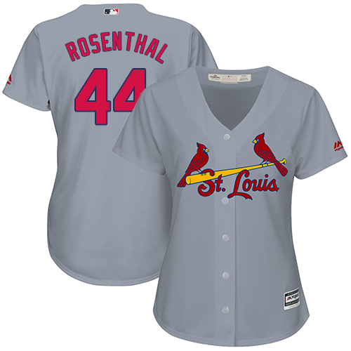 Women's Majestic St. Louis Cardinals #44 Trevor Rosenthal Replica Grey Road Cool Base MLB Jersey