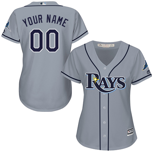 Women's Majestic Tampa Bay Rays Customized Authentic Grey Road Cool Base MLB Jersey