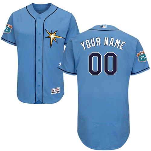 Men's Majestic Tampa Bay Rays Customized Light Blue Flexbase Authentic Collection MLB Jersey