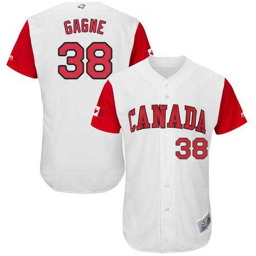 Men's Canada Baseball Majestic #38 Eric Gagne White 2017 World Baseball Classic Authentic Team Jersey