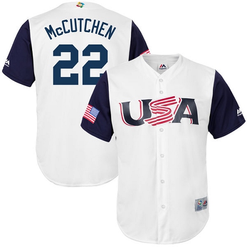 Men's USA Baseball Majestic #22 Andrew McCutchen White 2017 World Baseball Classic Replica Team Jersey