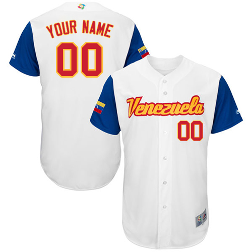 Men's Venezuela Baseball Majestic Customized White 2017 World Baseball Classic Authentic Team Jersey